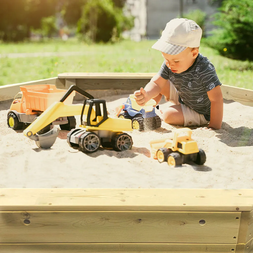 Giant Eco FSC Deluxe Wooden Sandpit with Waterproof Cover | 1.77m diameter | 18m 
