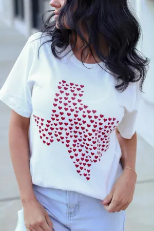 Glitter Hearts Texas Tee