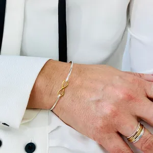 Gold Infinity Silver Bangle