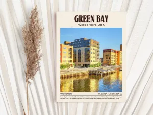Green Bay Vintage Wall Art, Wisconsin, USA