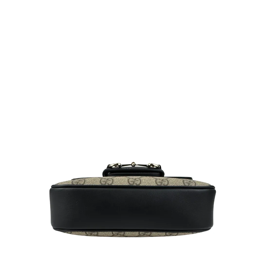 Gucci Horsebit 1955 Mini GG Supreme Shoulder Bag - Ebony