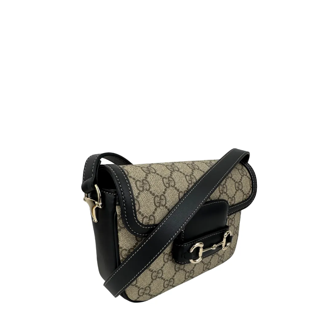 Gucci Horsebit 1955 Mini GG Supreme Shoulder Bag - Ebony