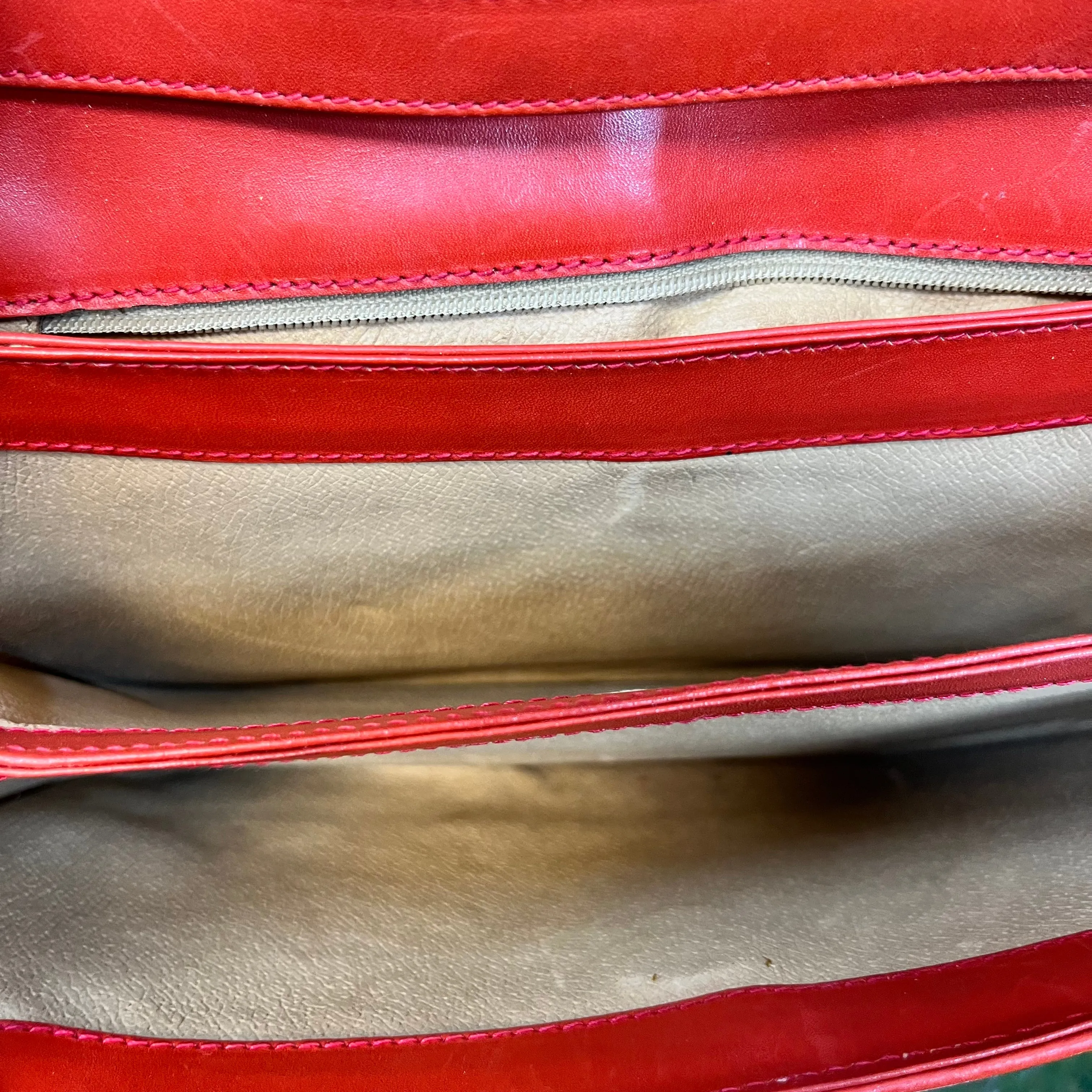 GUCCI Red Micro GG Canvas Vintage Crossbody Bag