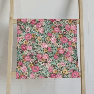 Hand Towel /bright pink vintage floral