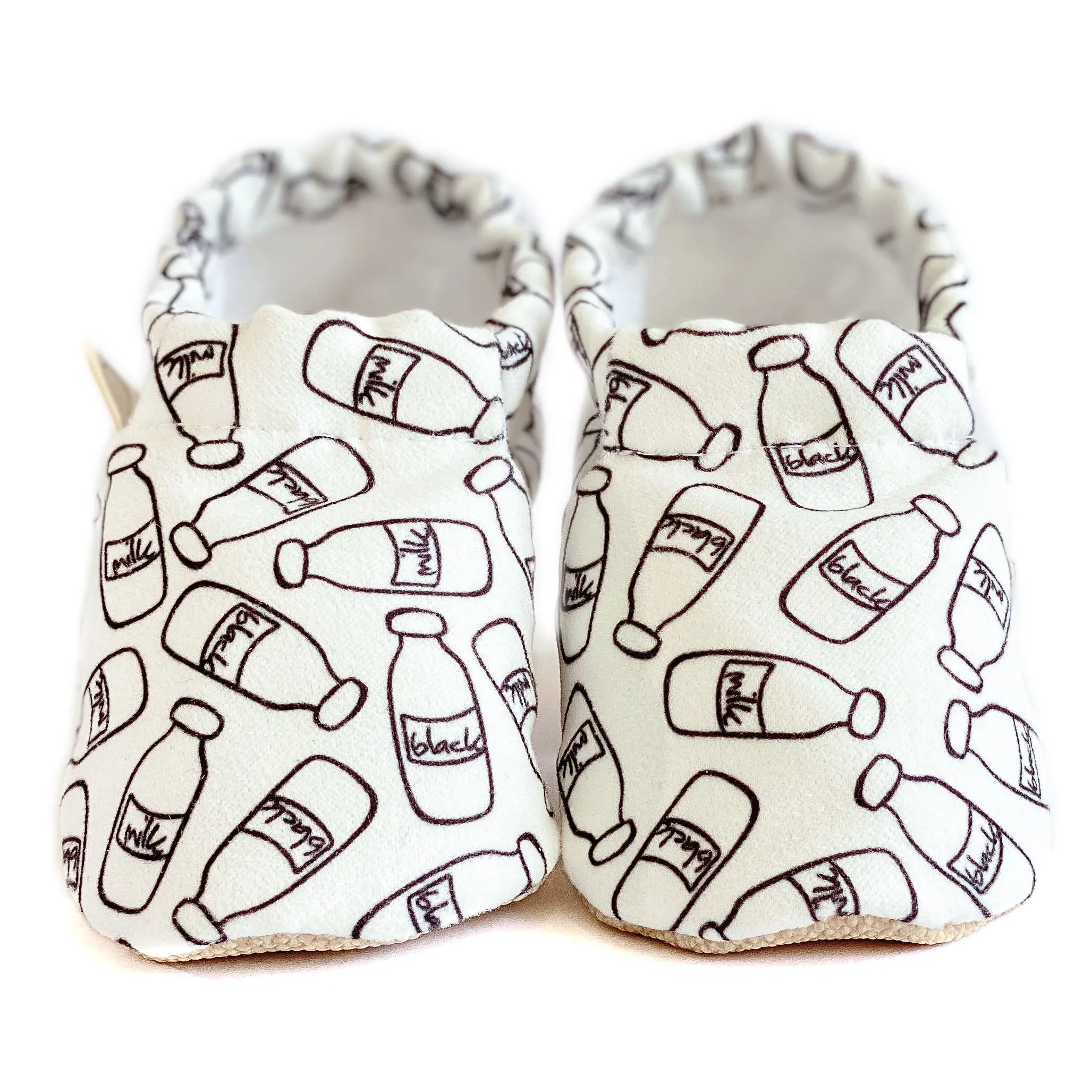 Handmade Cotton Baby Booties | Unique and Stylish First Walking Shoes - MILKANDBLACK Pattern | Milk&Black