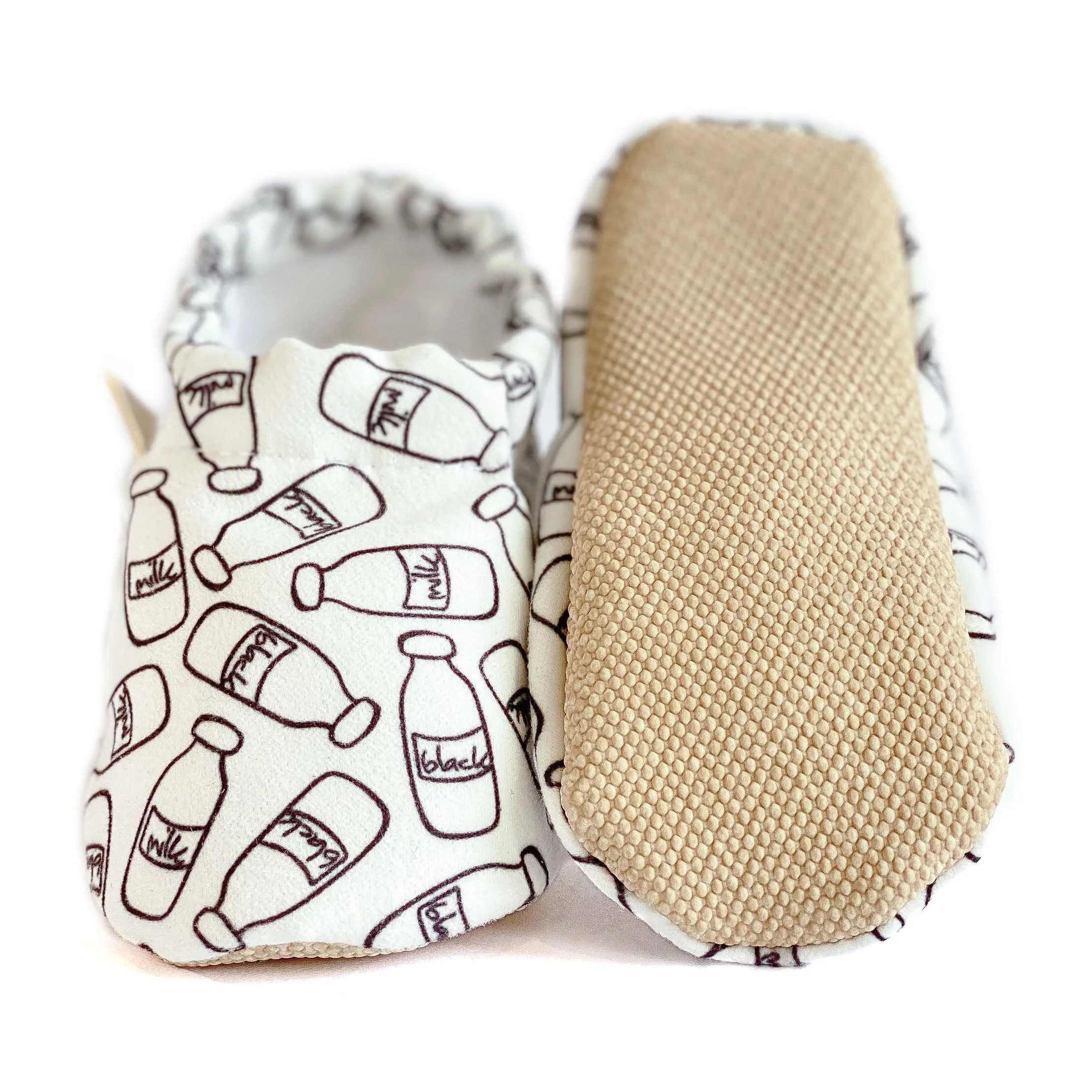 Handmade Cotton Baby Booties | Unique and Stylish First Walking Shoes - MILKANDBLACK Pattern | Milk&Black