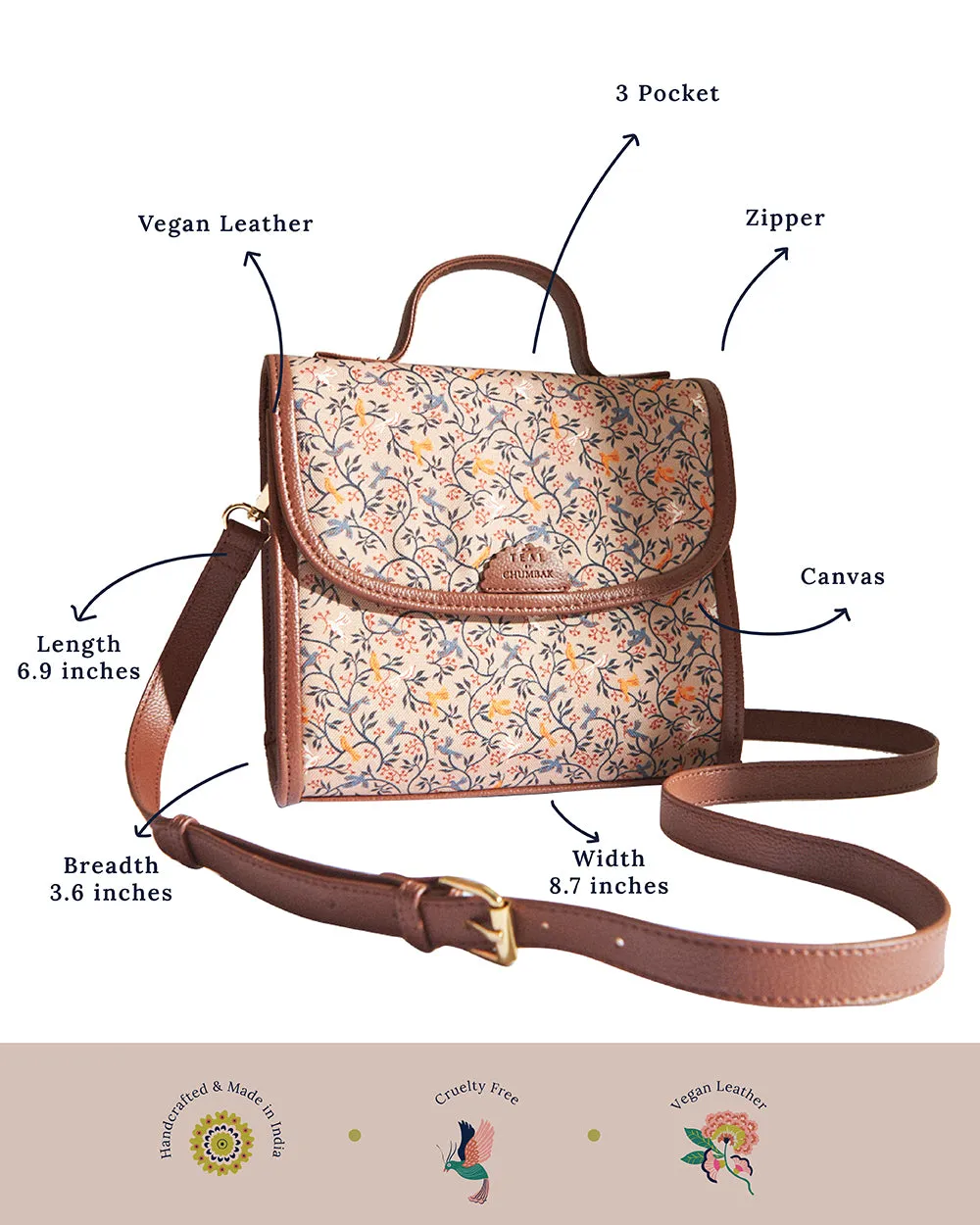 Handpainted Summer Crossbody Bag