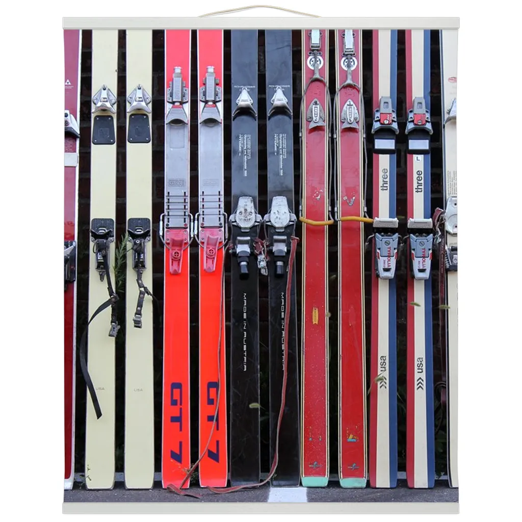 Hanging Canvas Print - Vintage Skis