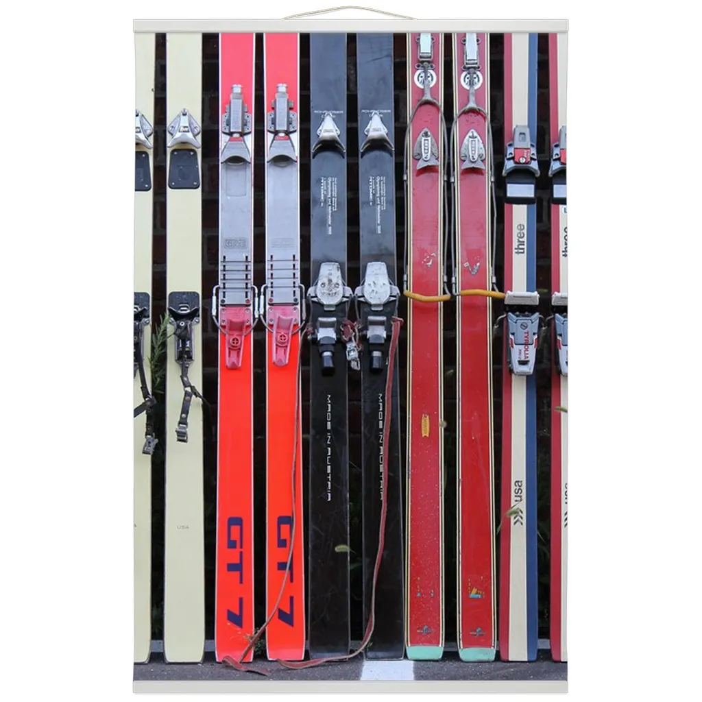 Hanging Canvas Print - Vintage Skis