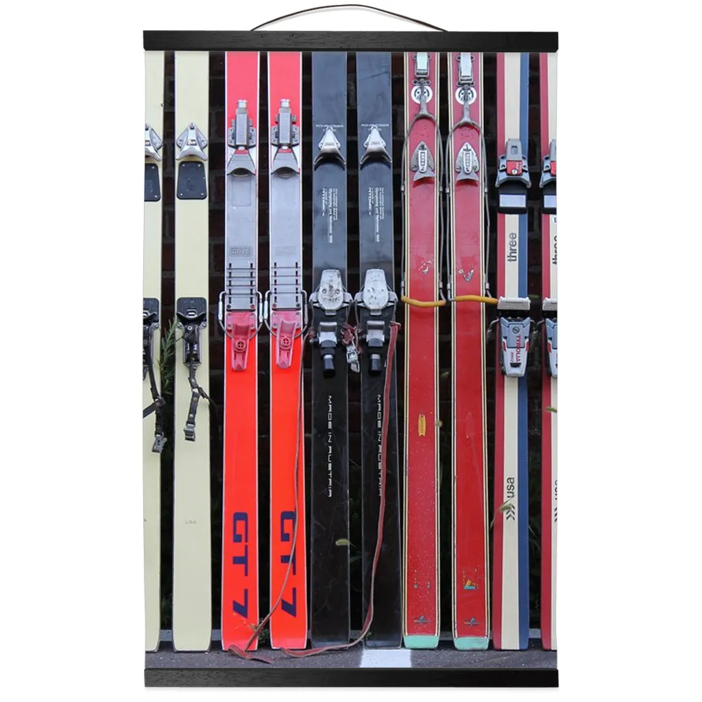 Hanging Canvas Print - Vintage Skis
