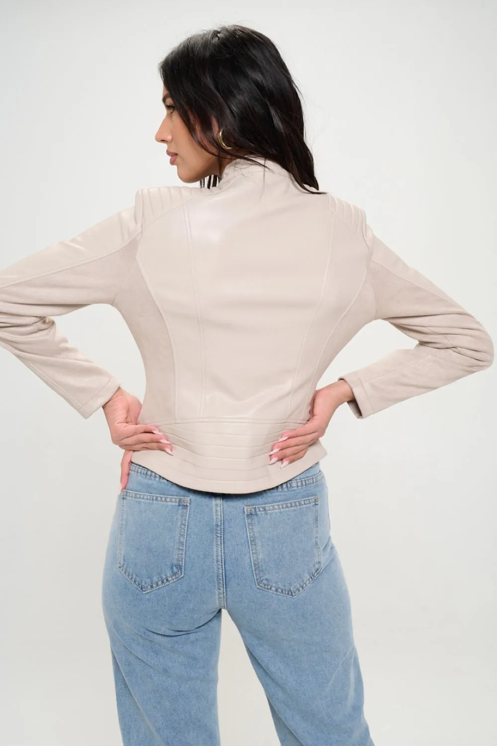 Hazel Blues® |  Coalition LA Zip Up Vegan Moto Jacket