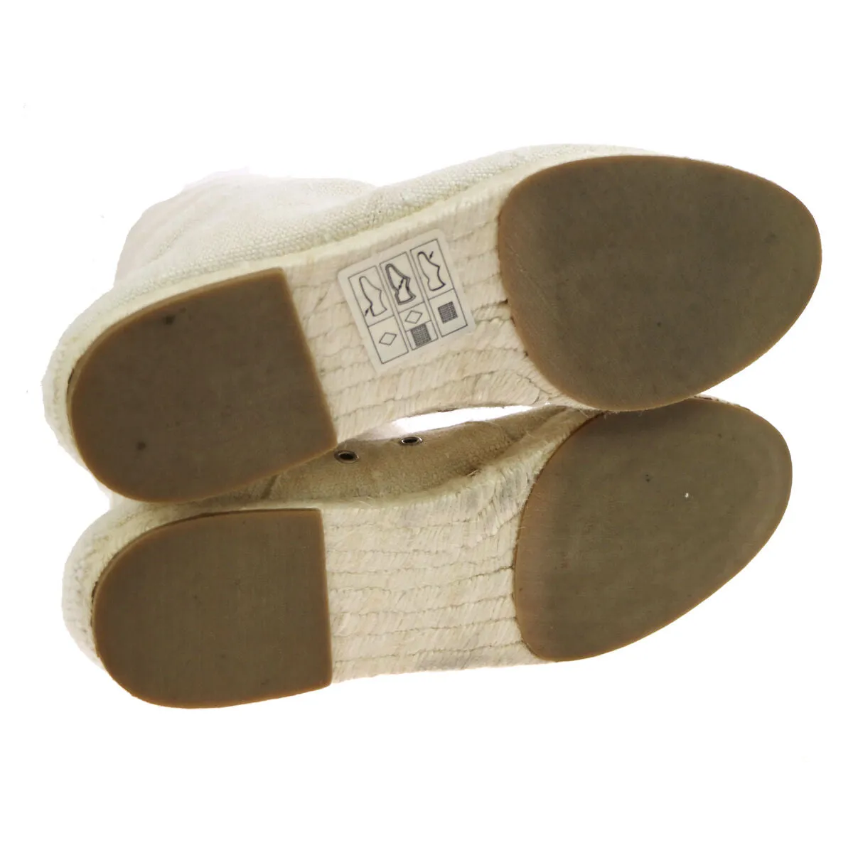 HERMES Logos Shoes Boots White Canvas Vintage Size 35 V06024