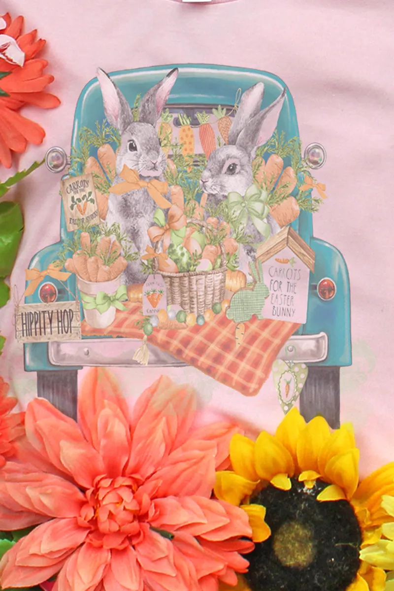 Hippity Hop Bunny Truck Tri-Blend Short Sleeve Tee