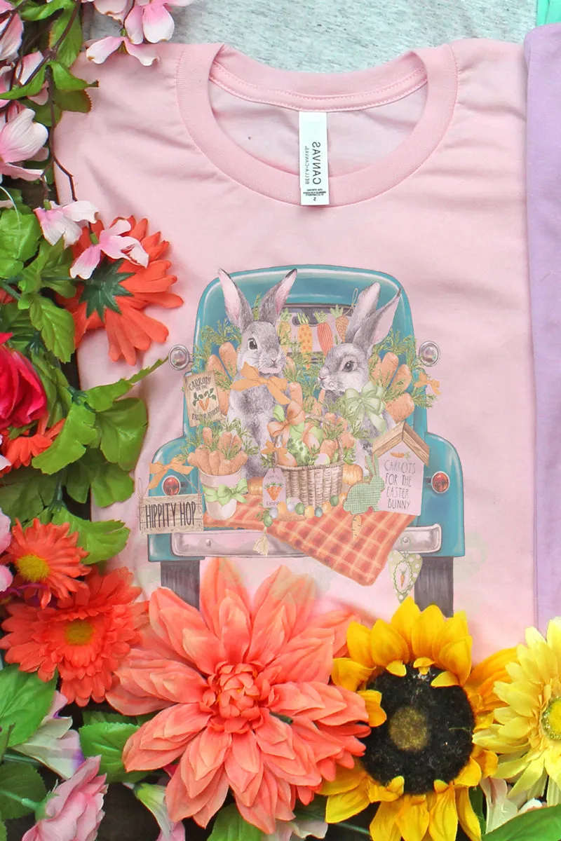 Hippity Hop Bunny Truck Tri-Blend Short Sleeve Tee