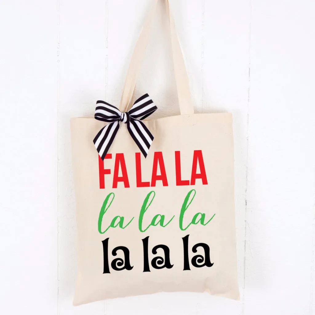 Holiday Tote Bag "Fa La La"