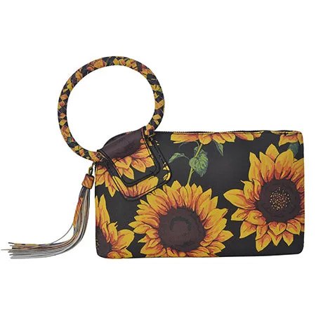 !HOT SALE! Sunflower NGIL Fashion Faux Leather Mini Purse With Fringe Tassel