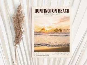 Huntington Beach Vintage Wall Art, California, USA