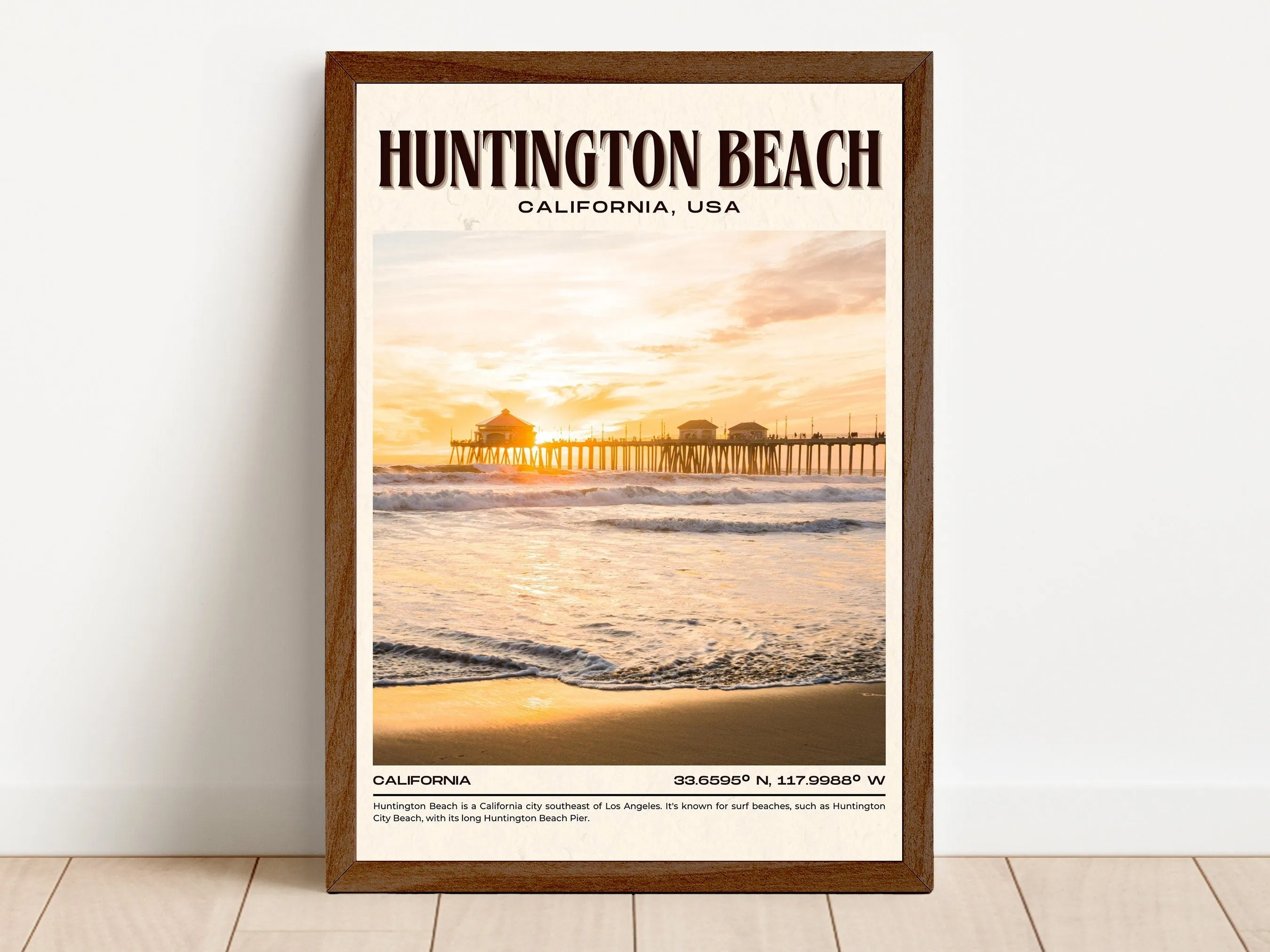 Huntington Beach Vintage Wall Art, California, USA