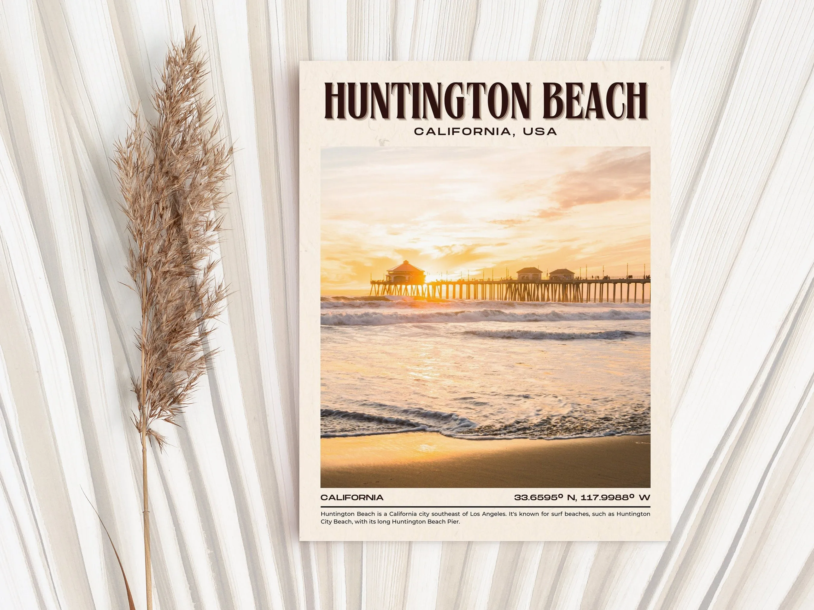 Huntington Beach Vintage Wall Art, California, USA