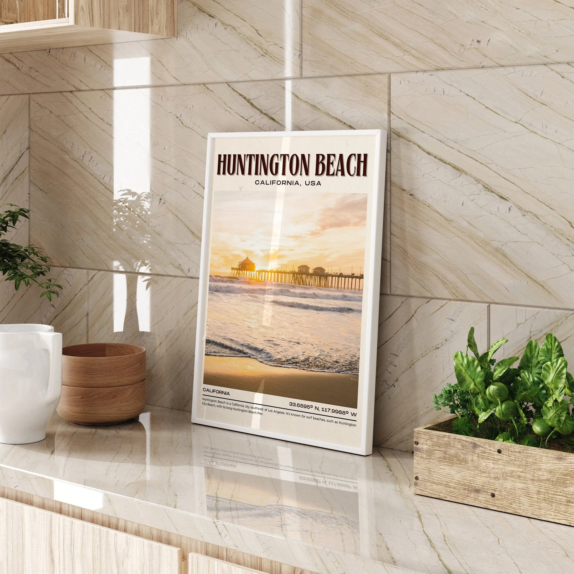 Huntington Beach Vintage Wall Art, California, USA