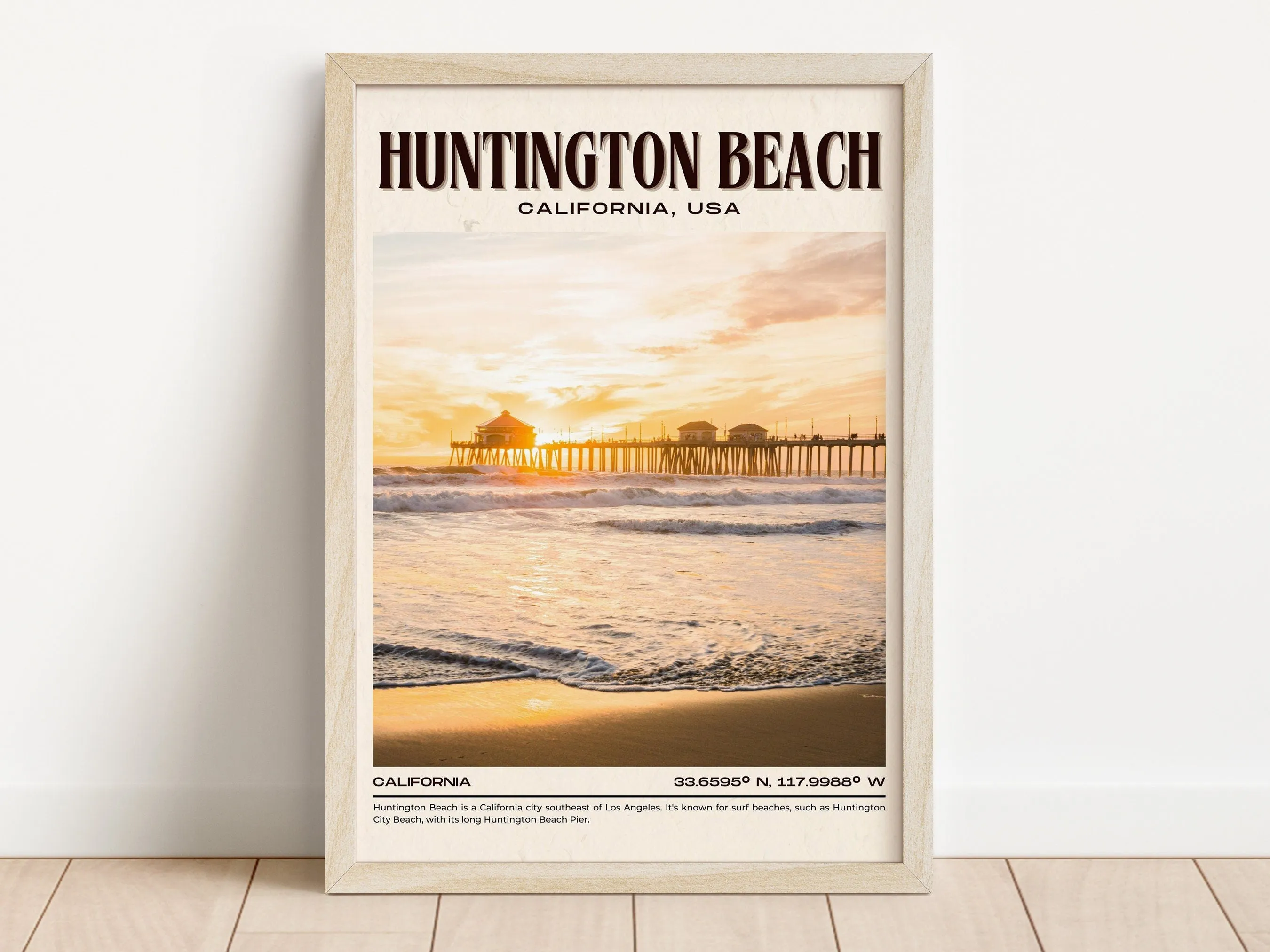 Huntington Beach Vintage Wall Art, California, USA