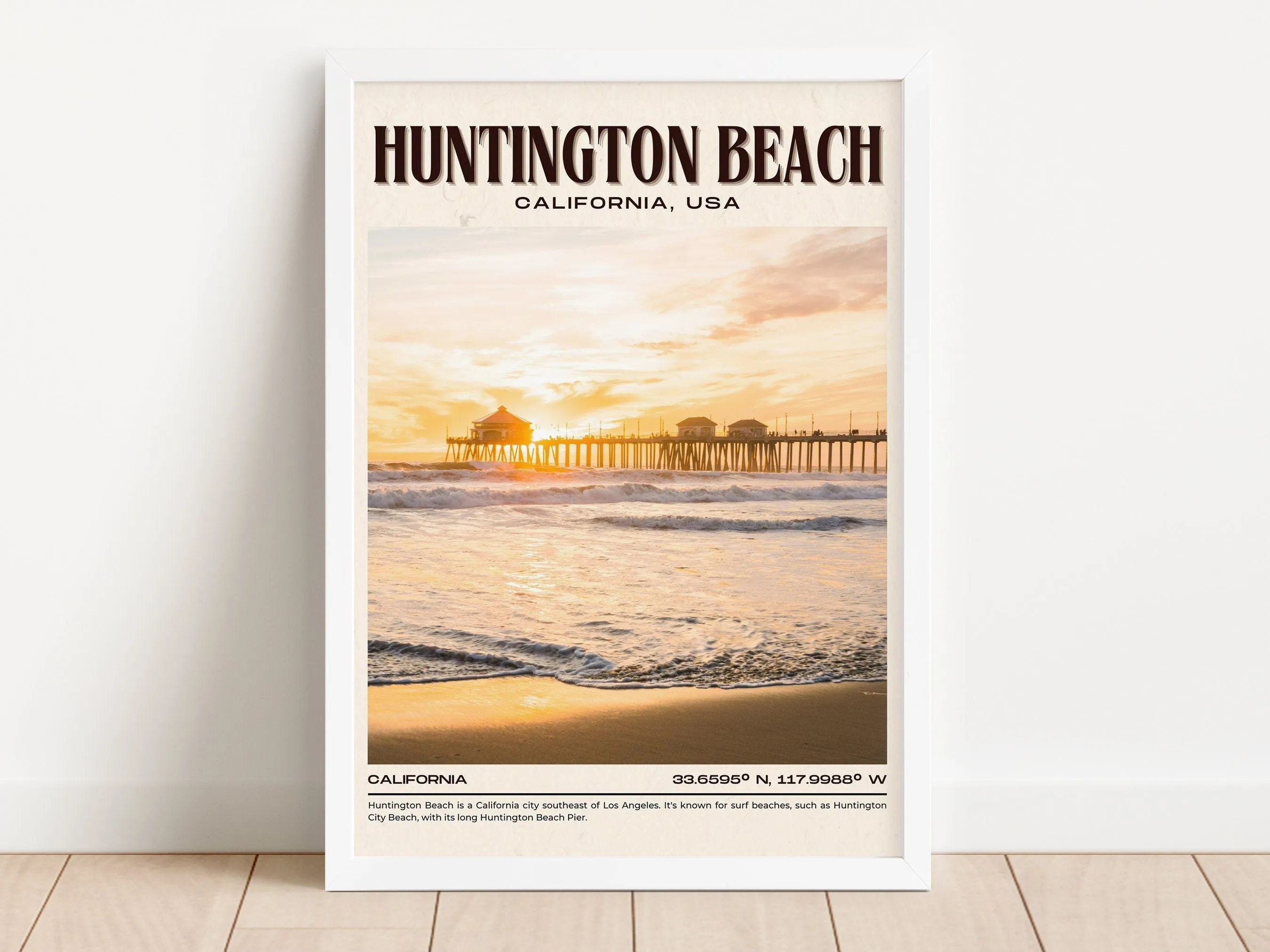 Huntington Beach Vintage Wall Art, California, USA