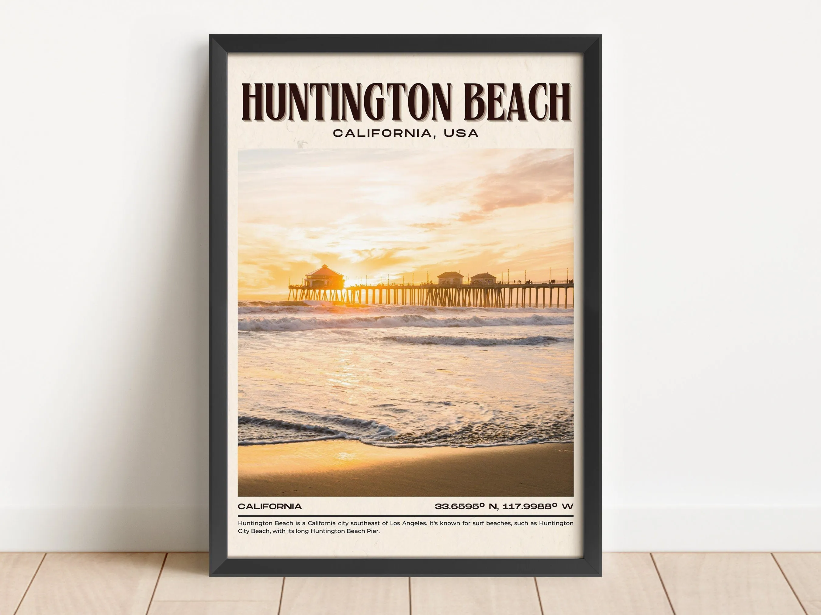 Huntington Beach Vintage Wall Art, California, USA