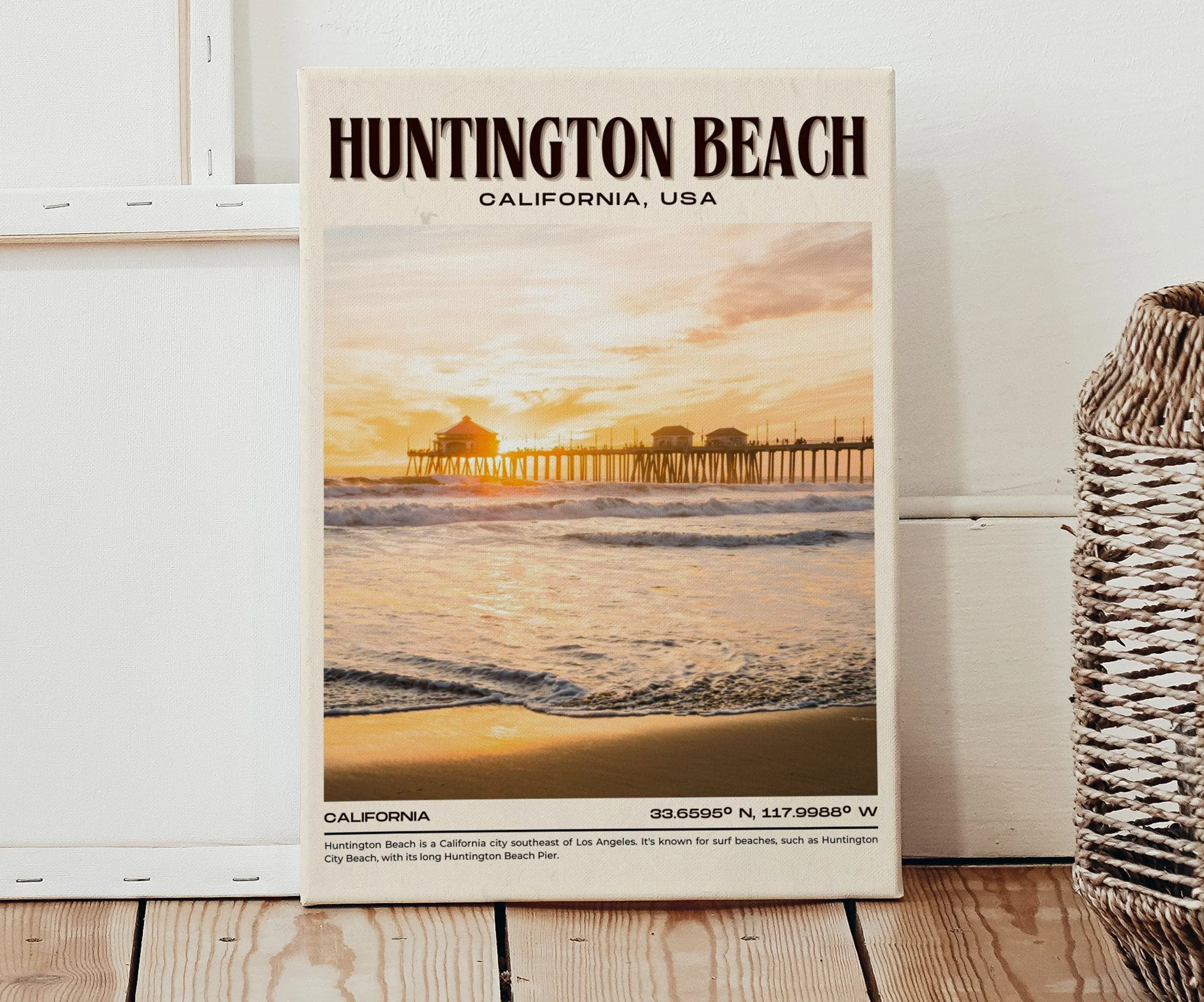 Huntington Beach Vintage Wall Art, California, USA