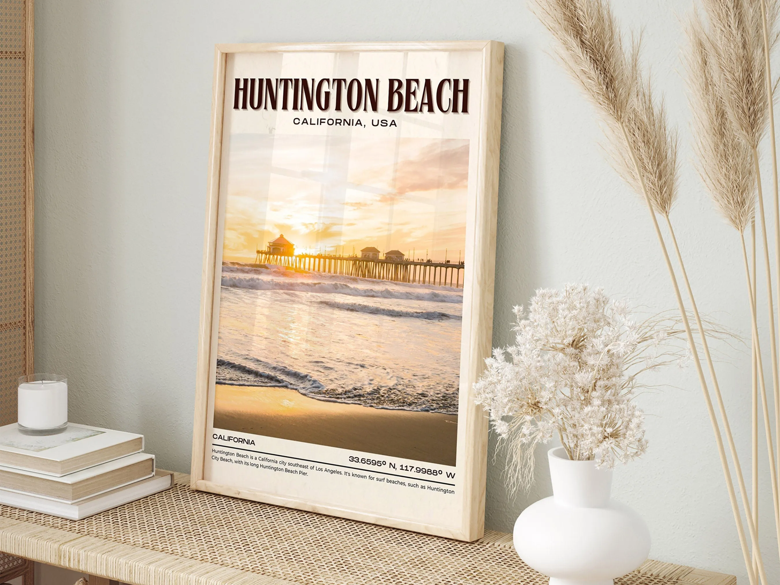Huntington Beach Vintage Wall Art, California, USA