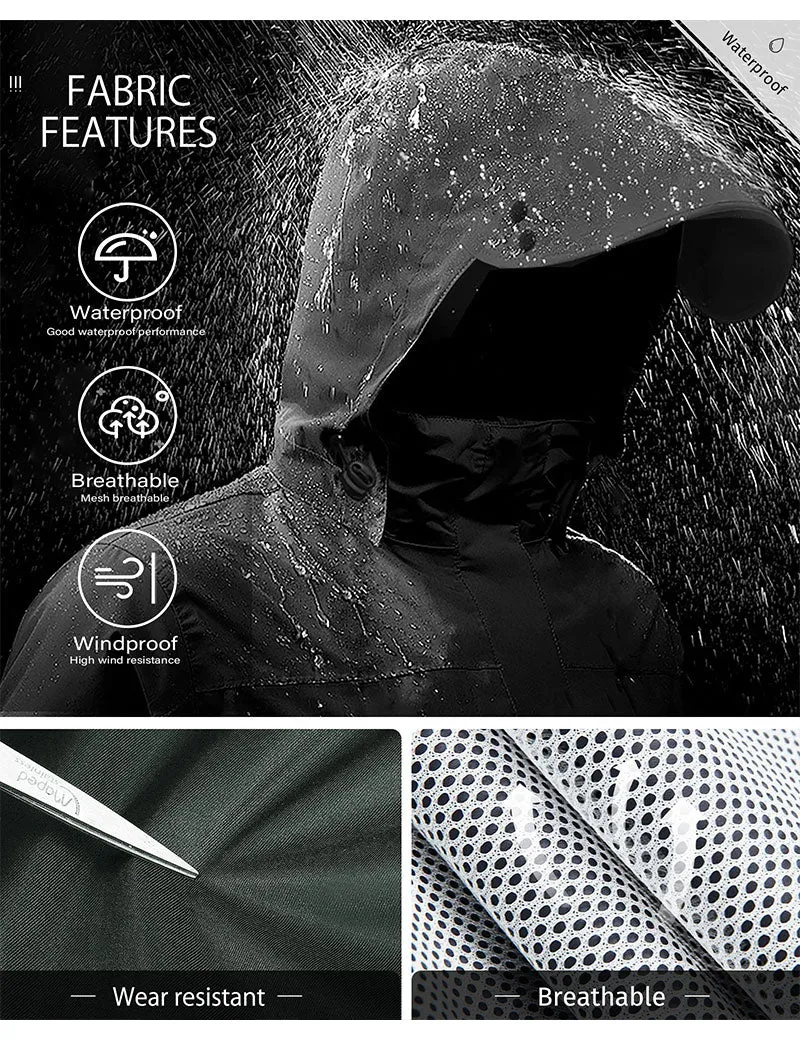 iCreek Men's Rain Suit Waterproof Rain jacket Breathable Lightweight Raincoat with Hooded Rain Gear for Leisure, Outdoor(Grayish Green）