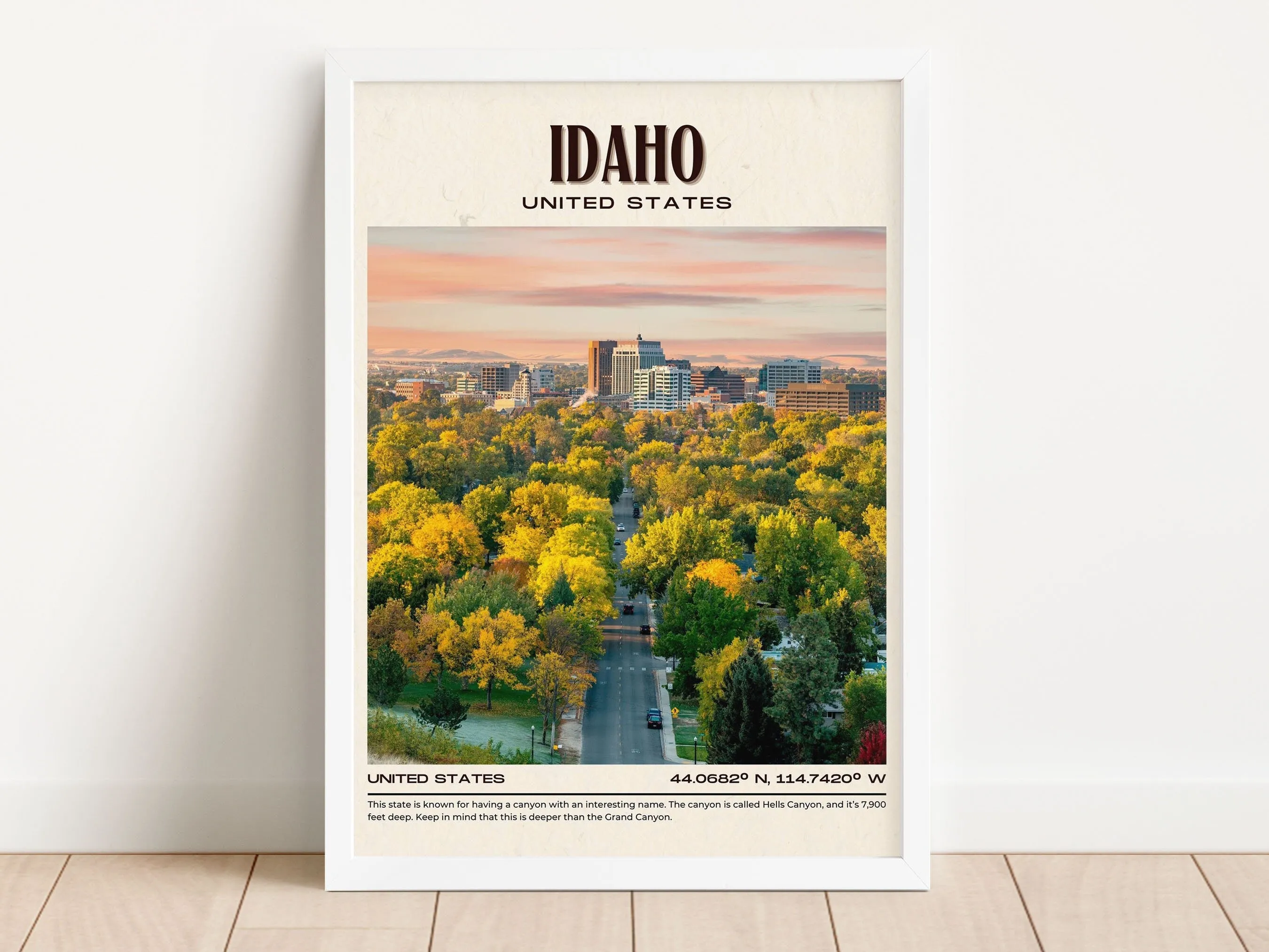 Idaho Vintage Wall Art, USA