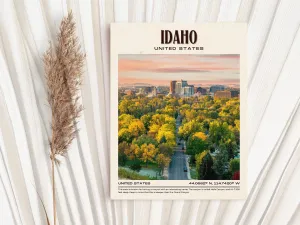 Idaho Vintage Wall Art, USA