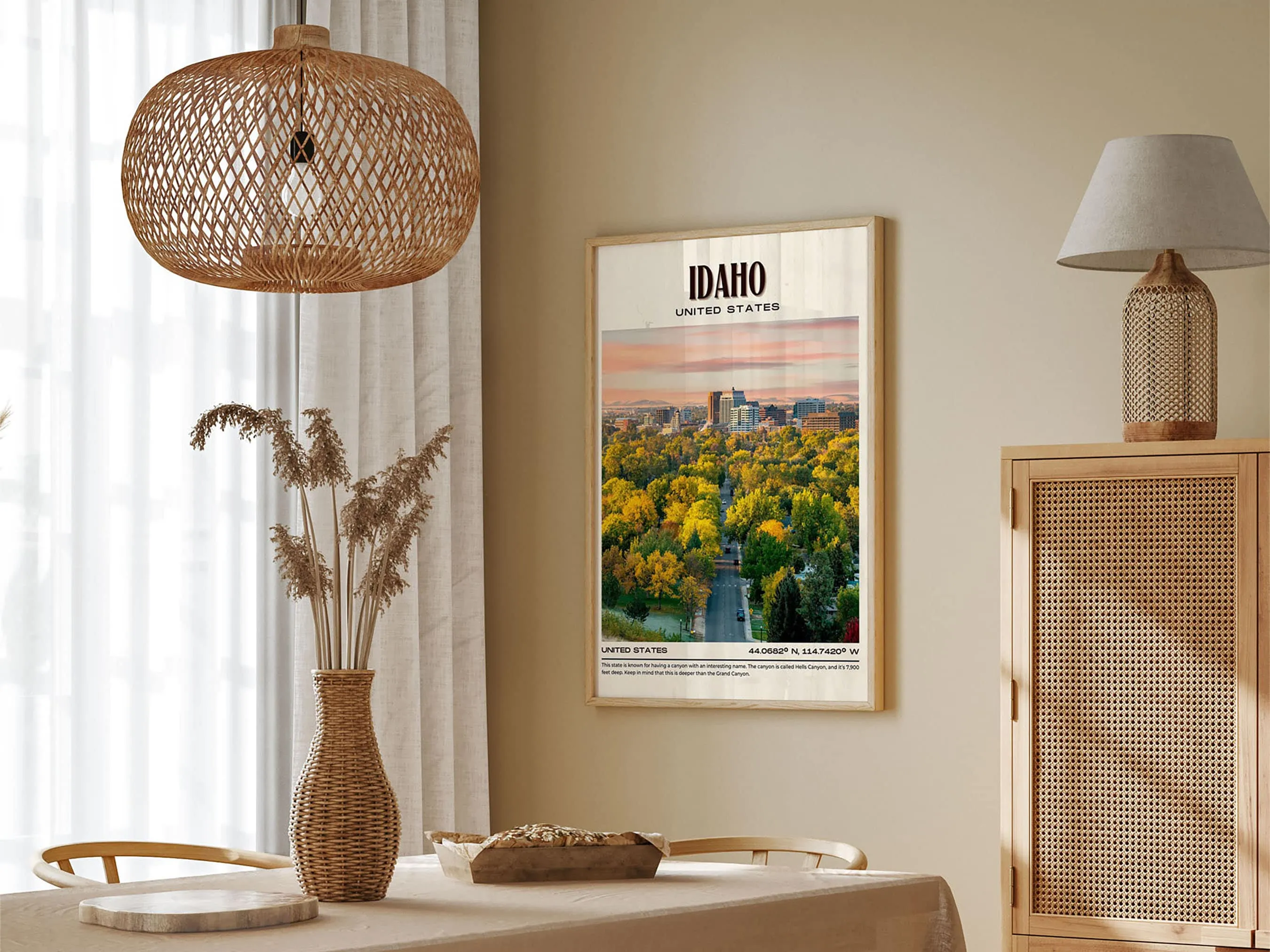 Idaho Vintage Wall Art, USA