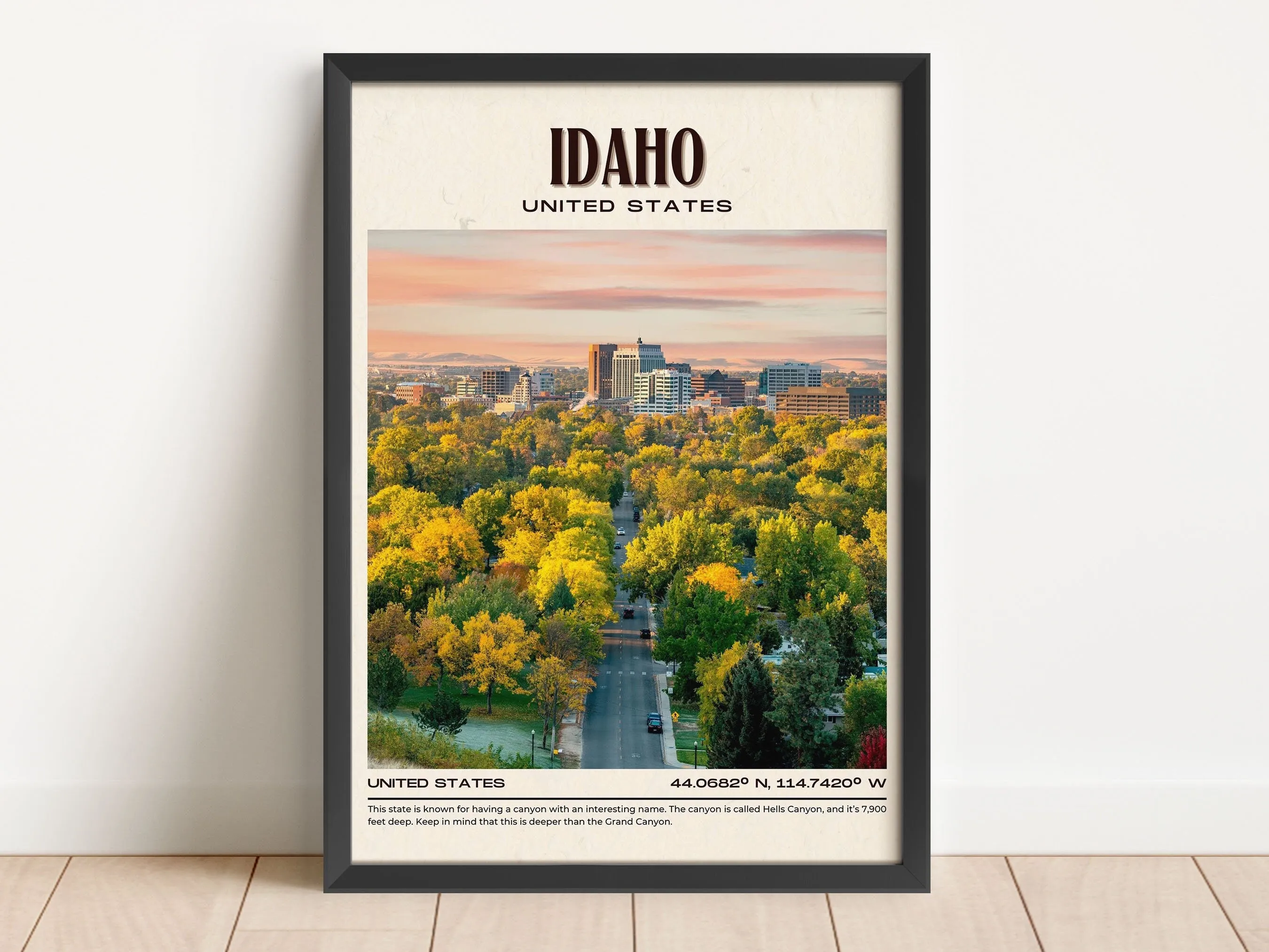 Idaho Vintage Wall Art, USA