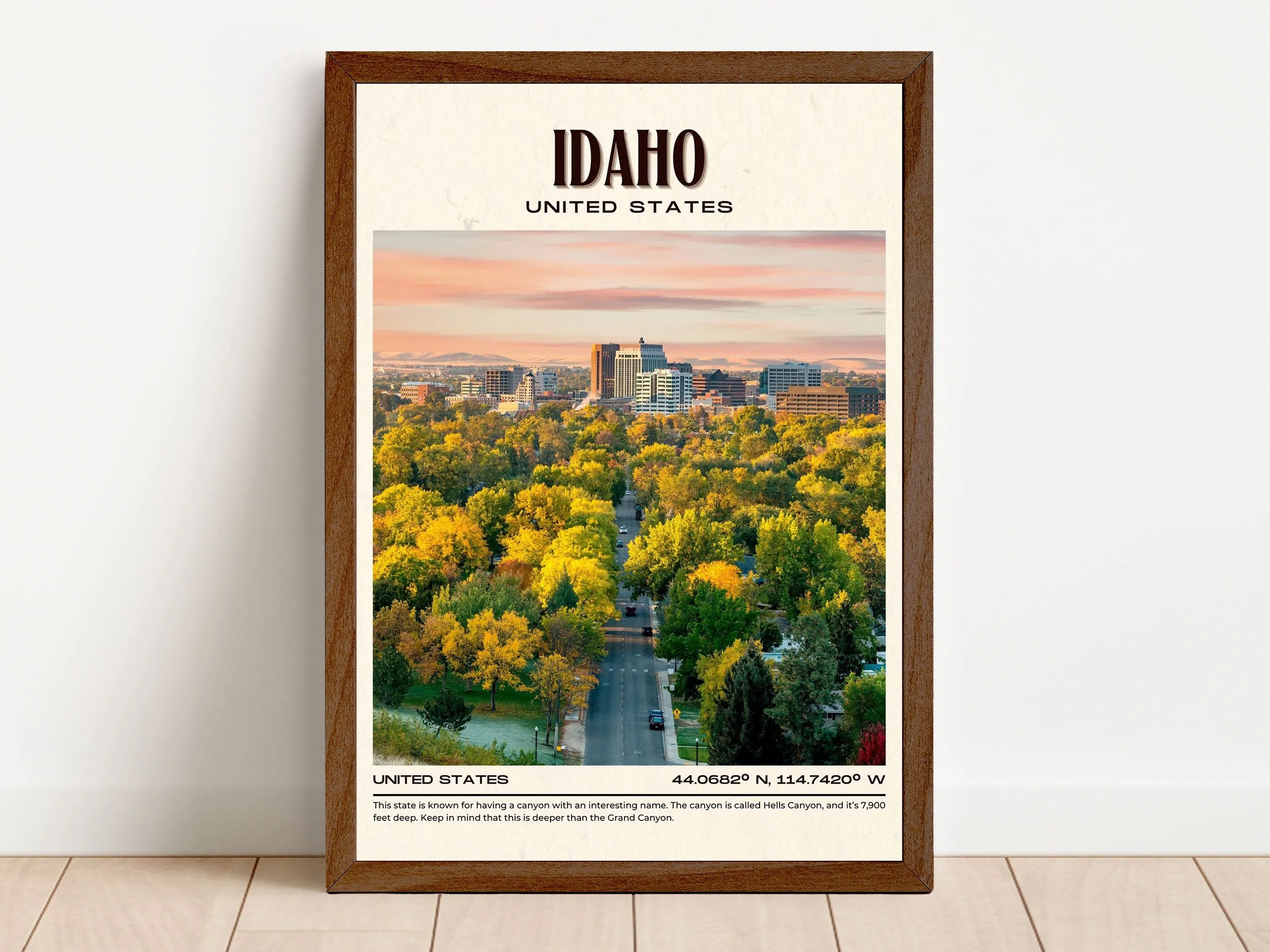 Idaho Vintage Wall Art, USA