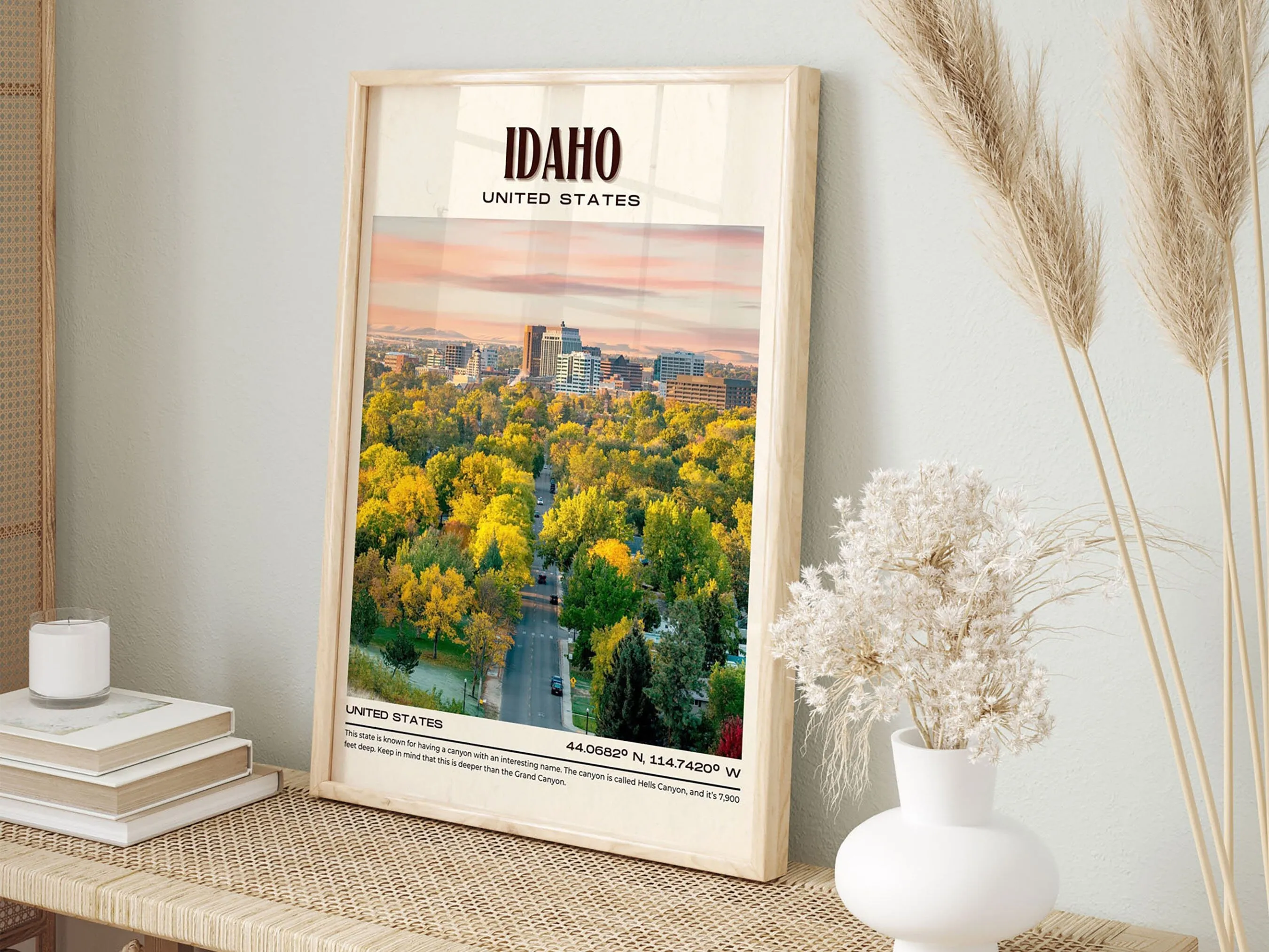 Idaho Vintage Wall Art, USA