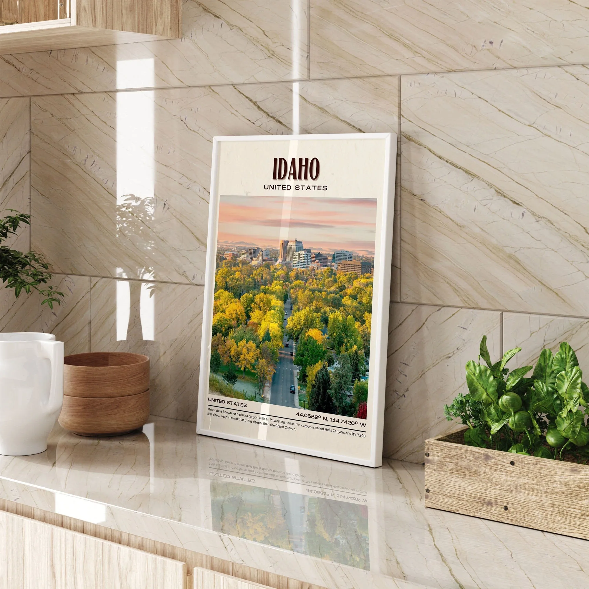 Idaho Vintage Wall Art, USA