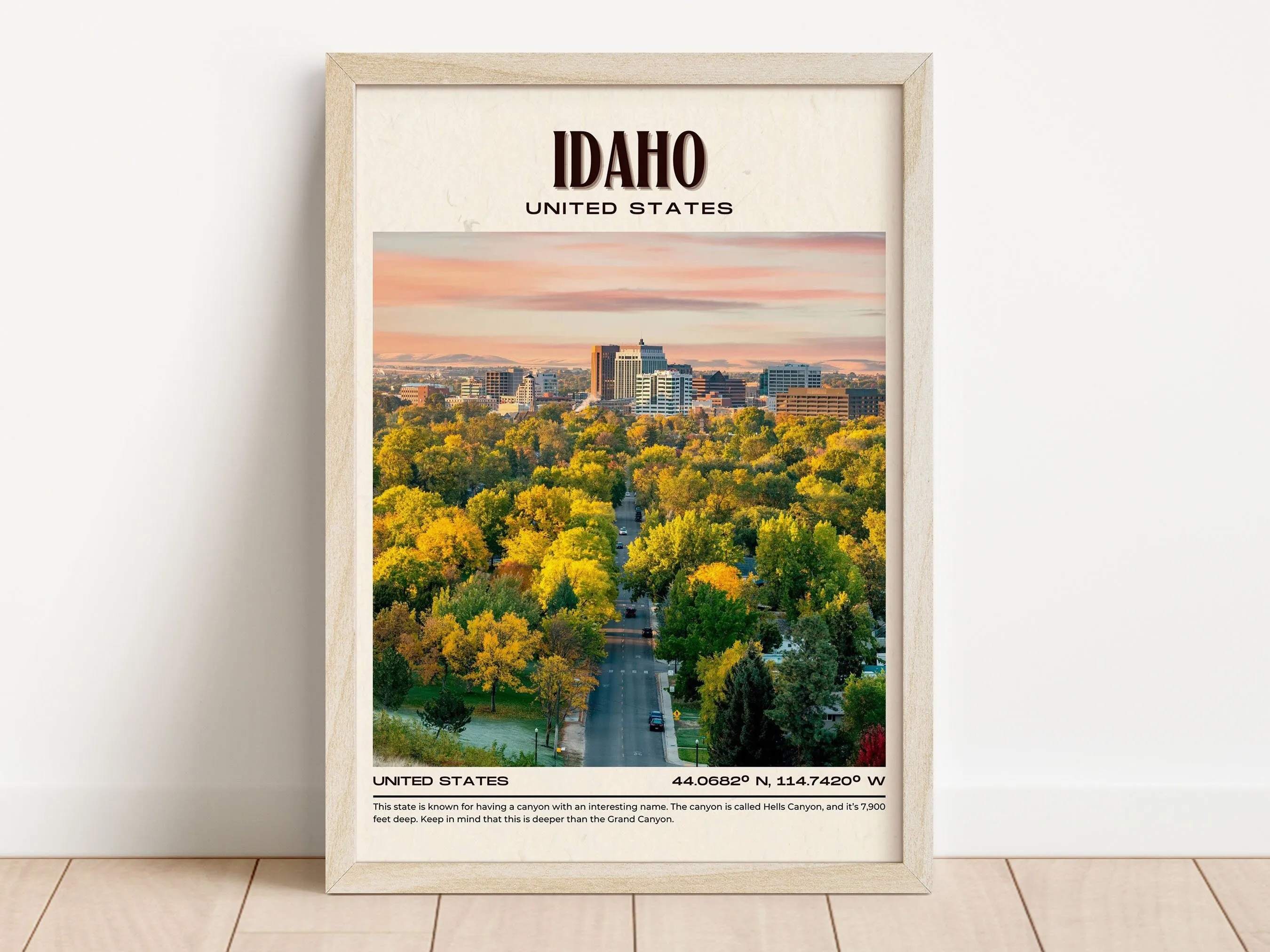 Idaho Vintage Wall Art, USA