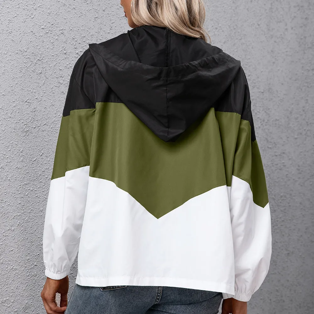 INSTOCK-Cross-border hooded waterproof jacket