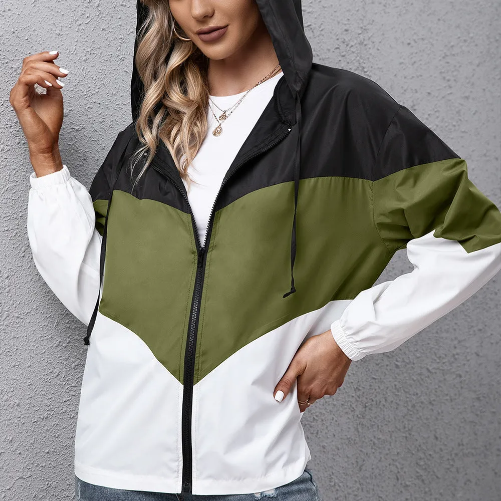 INSTOCK-Cross-border hooded waterproof jacket