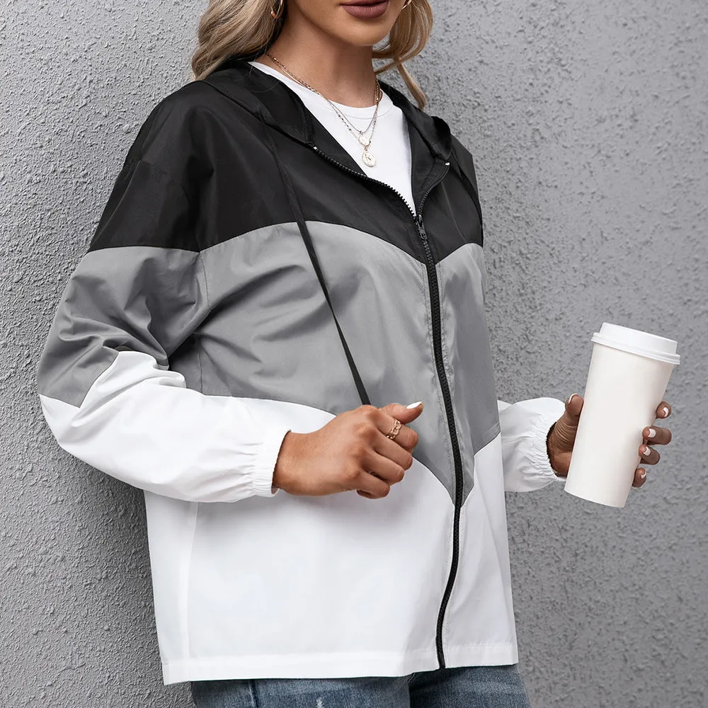 INSTOCK-Cross-border hooded waterproof jacket