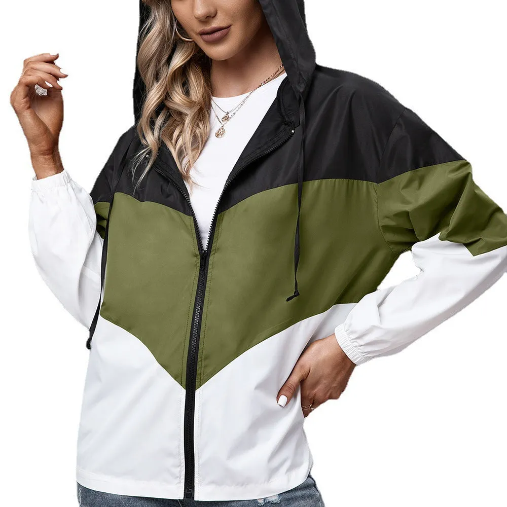 INSTOCK-Cross-border hooded waterproof jacket
