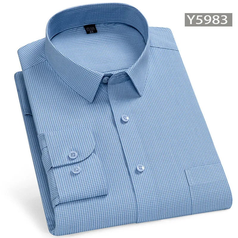 INSTOCK-Men's long-sleeved thin loose elastic fiber cotton shirt