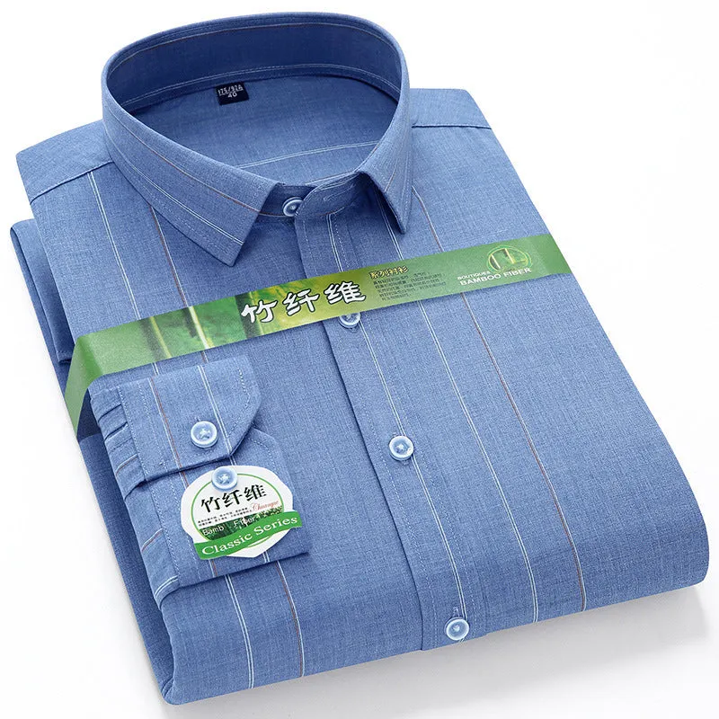 INSTOCK-Men's long-sleeved thin loose elastic fiber cotton shirt