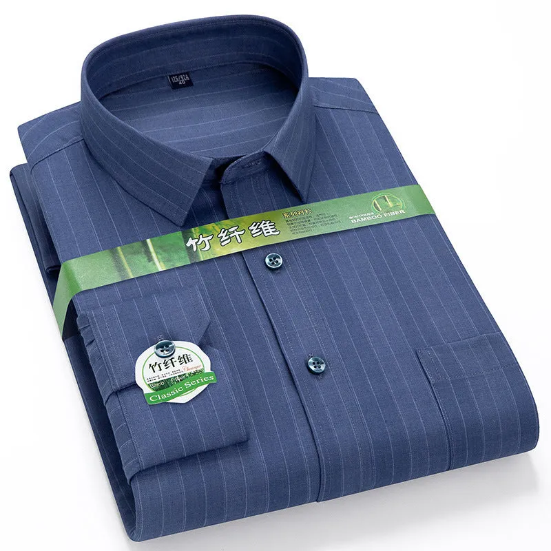 INSTOCK-Men's long-sleeved thin loose elastic fiber cotton shirt