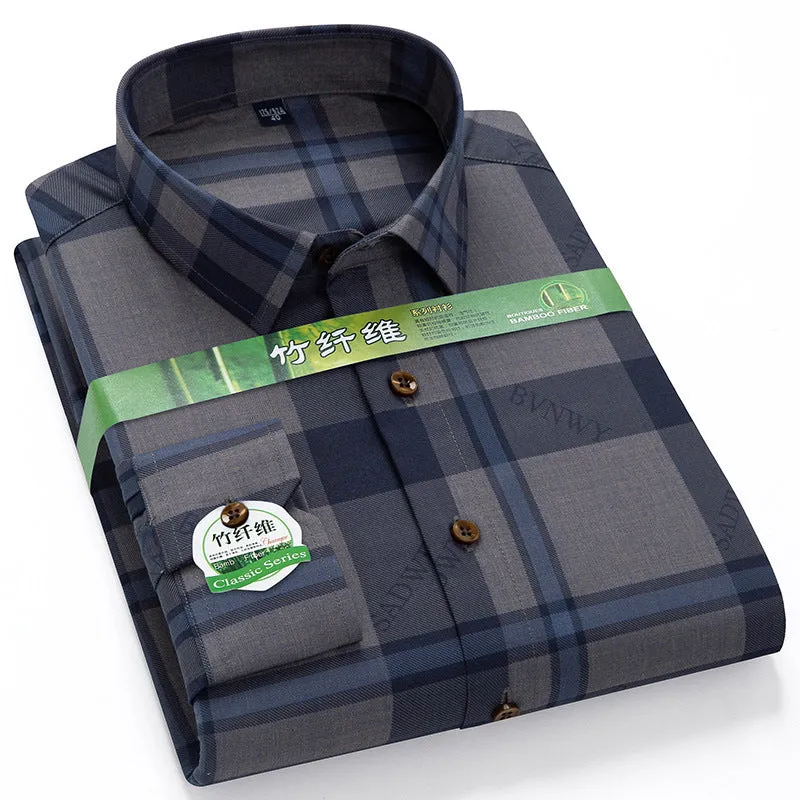 INSTOCK-Men's long-sleeved thin loose elastic fiber cotton shirt