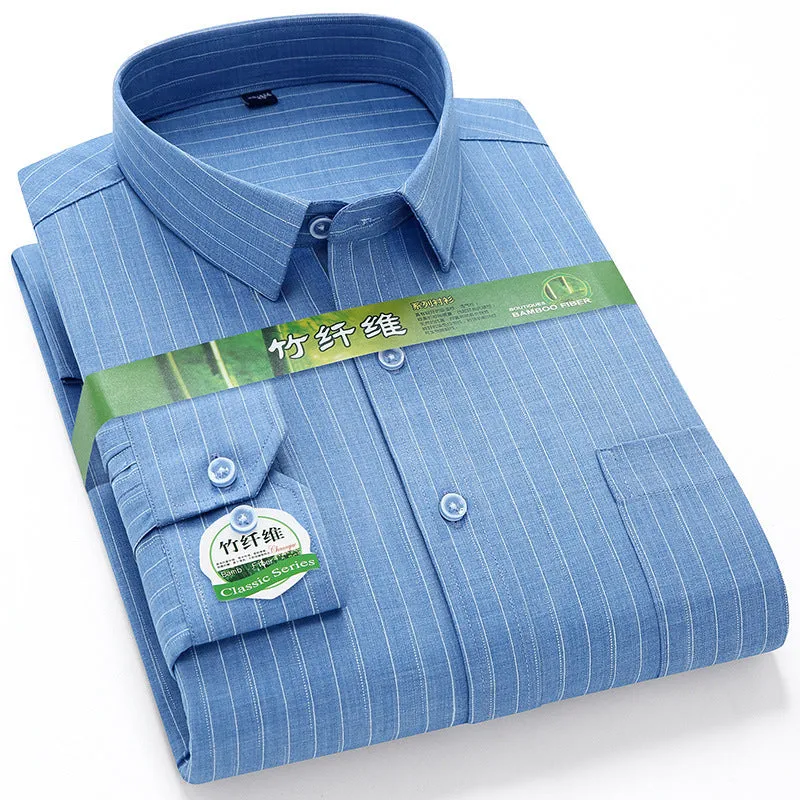 INSTOCK-Men's long-sleeved thin loose elastic fiber cotton shirt