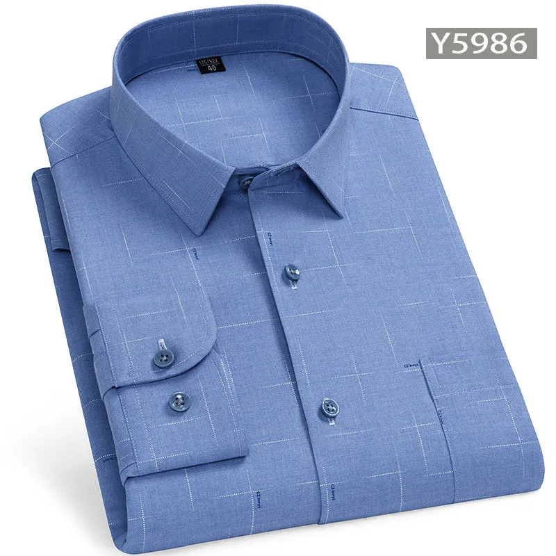 INSTOCK-Men's long-sleeved thin loose elastic fiber cotton shirt