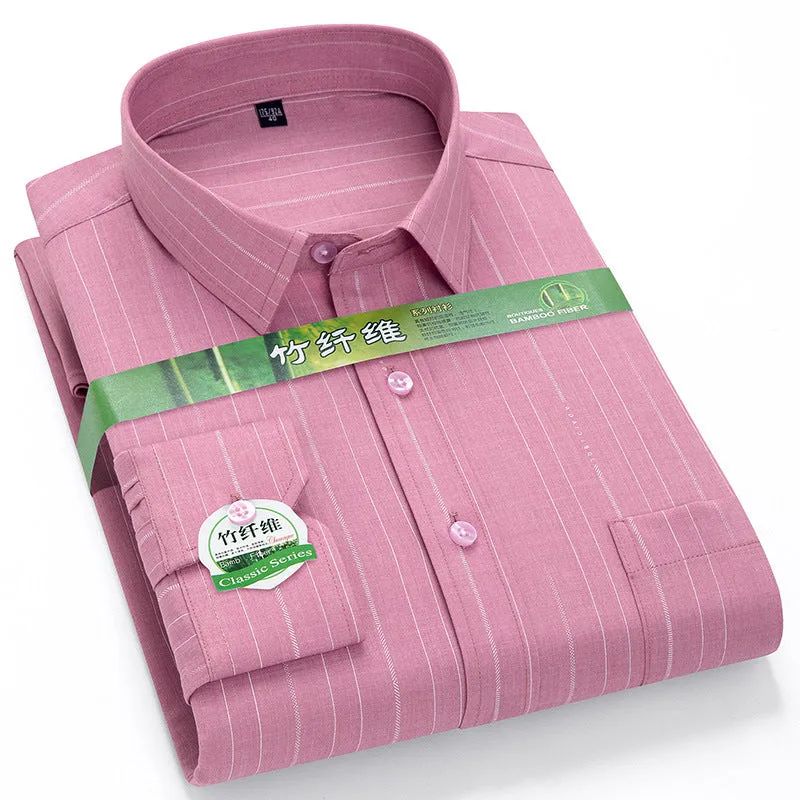INSTOCK-Men's long-sleeved thin loose elastic fiber cotton shirt
