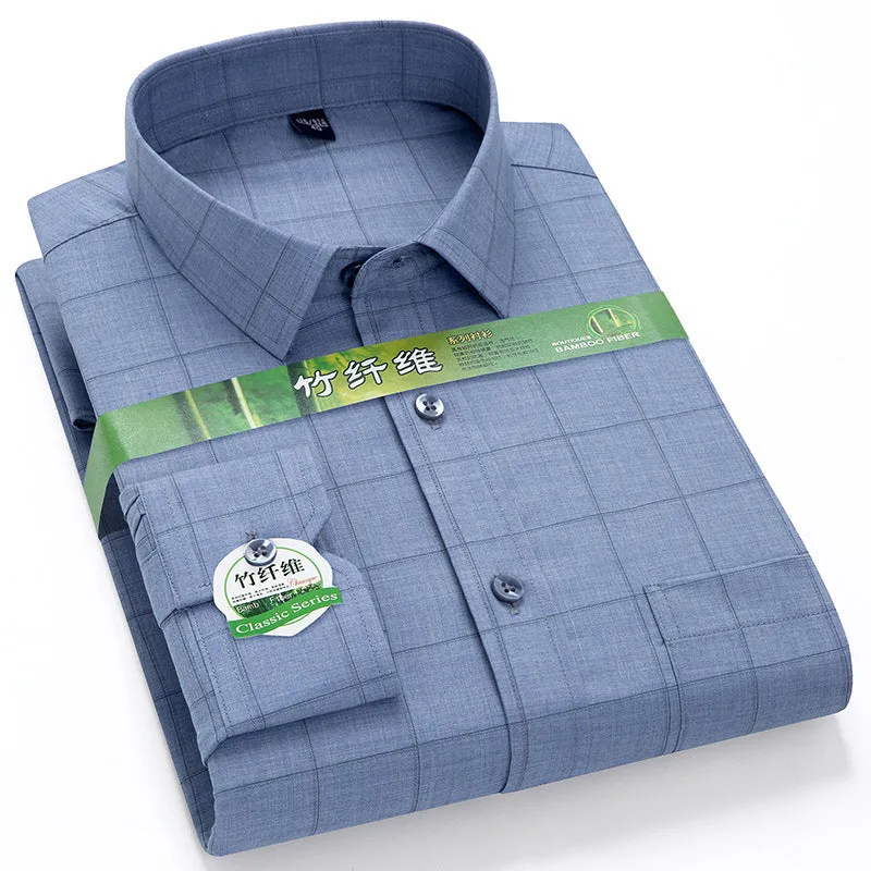 INSTOCK-Men's long-sleeved thin loose elastic fiber cotton shirt